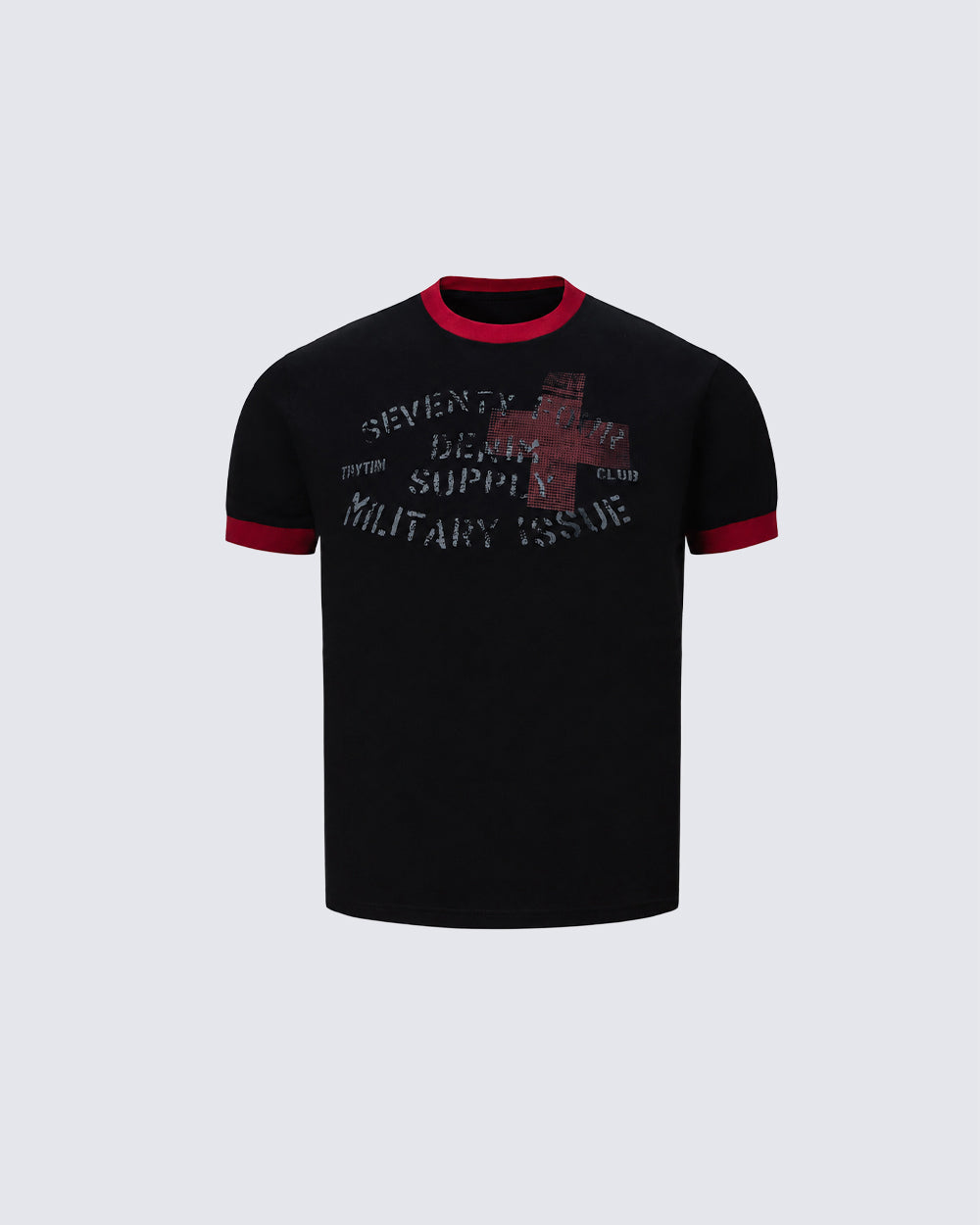 KIIKIO Vintage Contrast-Trim Graphic Tee