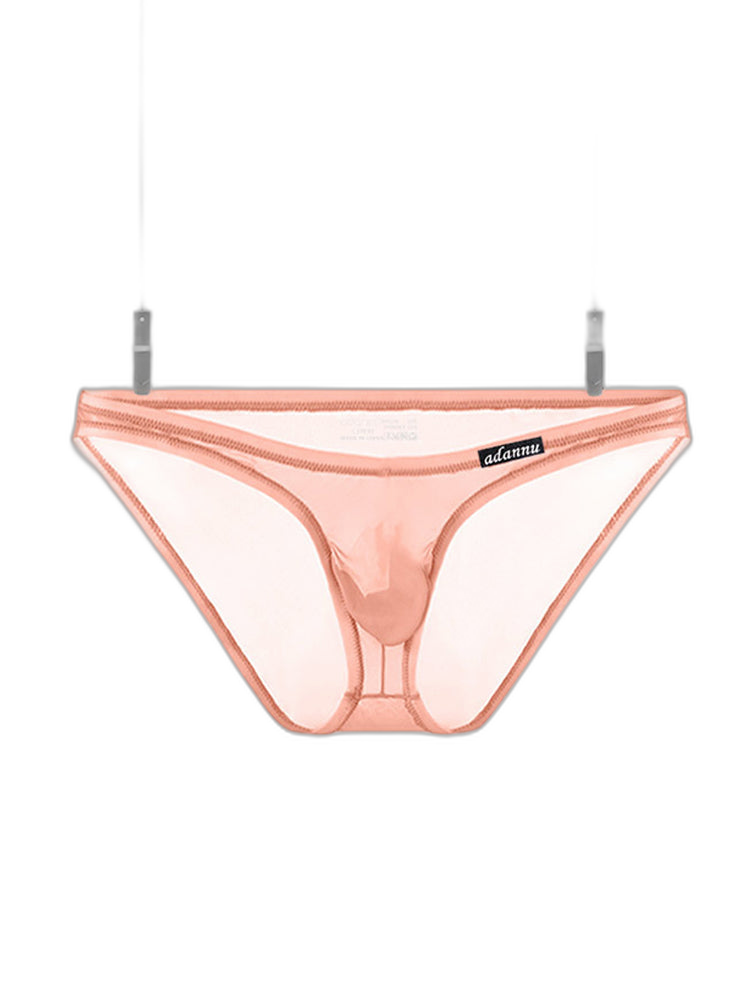 Men's Sheer Low-Rise Bikini with Contoured Pouch