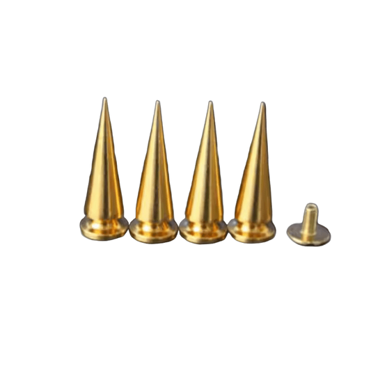 Metal Pup Hood Spikes 10 Pack Gold 10x24mm