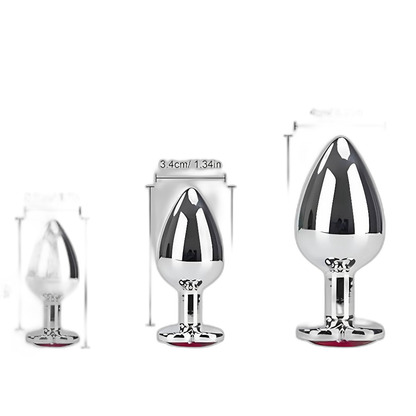 Heart Metal Anal Plug Set - Training Kit