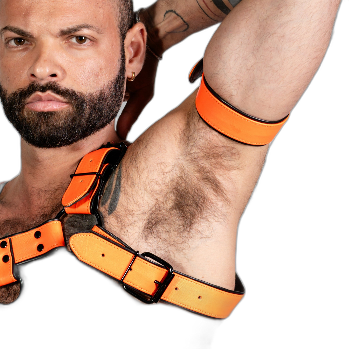 ruff GEAR Bold Leather Bicep Strap Neon Orange