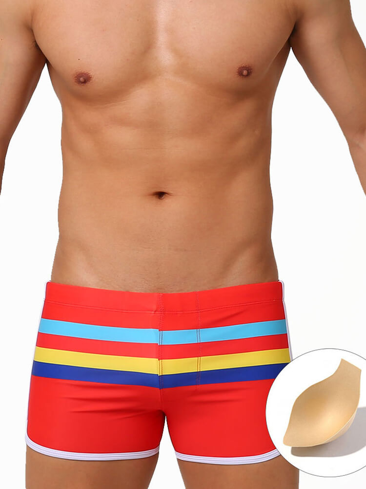 Sexy Striped Swim Trunks