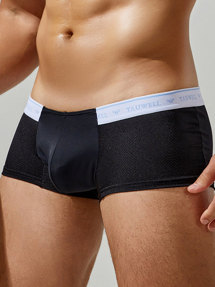 2 Pack Men's Sexy Comfortable Breathable Solid Color Trunks