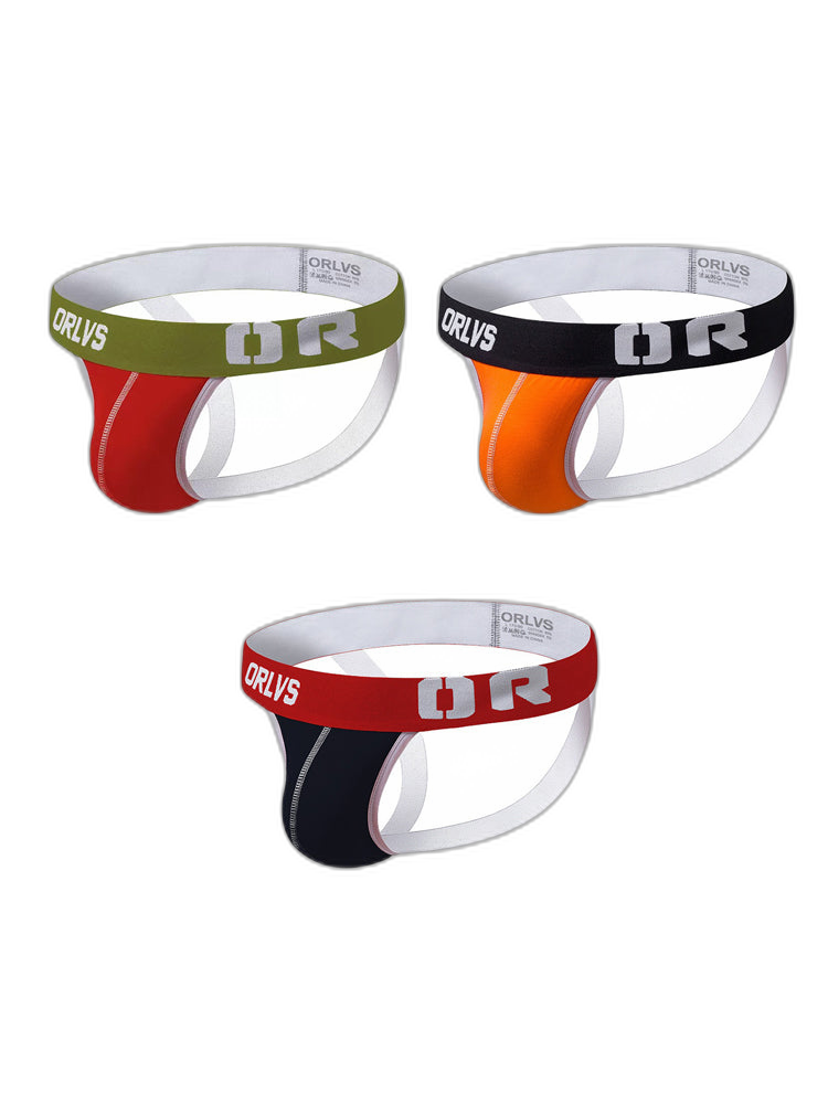 3 Pack Men's U-Pouch Striped Sexy Jockstraps
