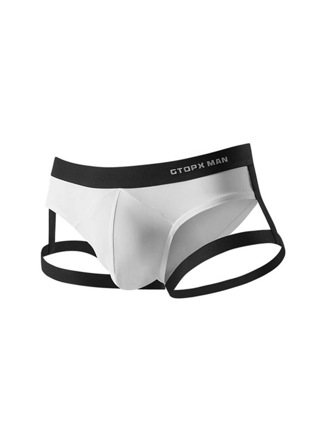 Men's Sexy Low-Rise U Convex Garter Nylon Briefs