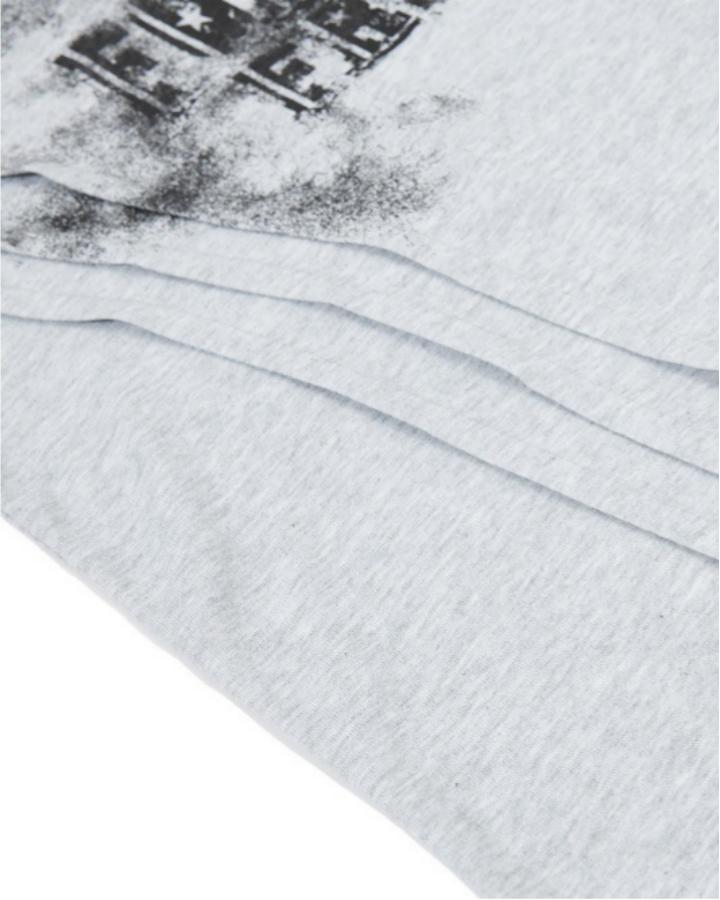 KIIKIO Dark Street Crinkle Spliced Distressed Graphic Tee