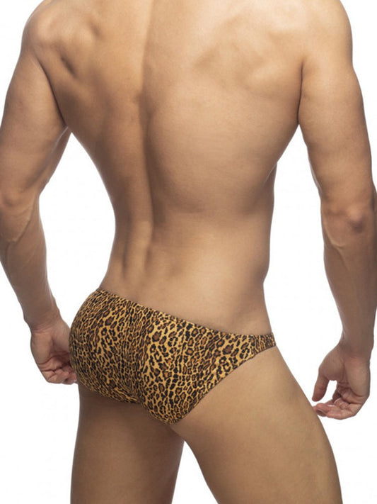 Men's Low-rise Leopard Print Swim Briefs