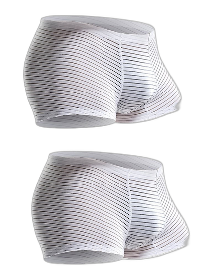 2 Pack Silk Striped Men's Super Thin Underwear