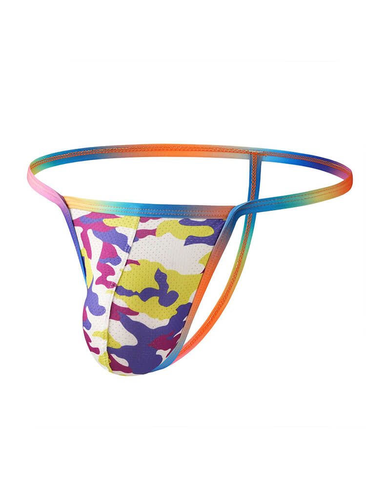 Men's Sexy Low-Rise Camouflage Printed Thong