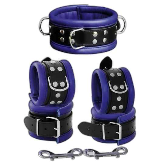ruff GEAR Hardcore 5 Piece Leather Bondage Set Blue