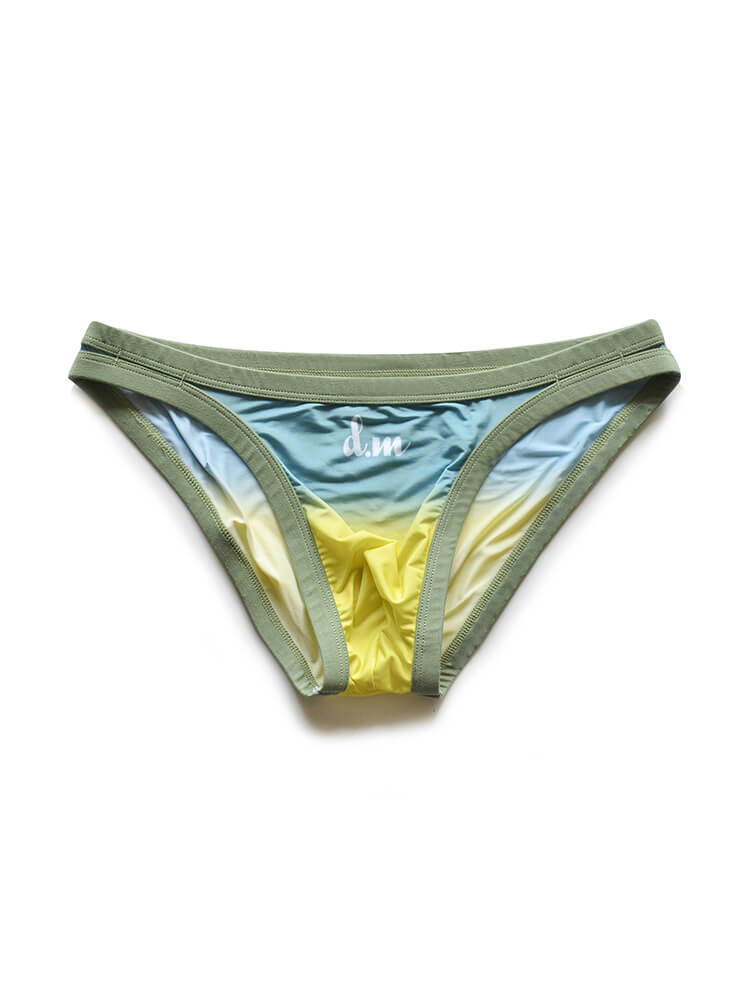 D.M Men's Sexy Gradient Breathable Low-Rise Briefs