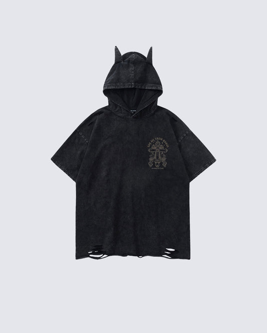 American Vintage Printed Hooded T-shirt