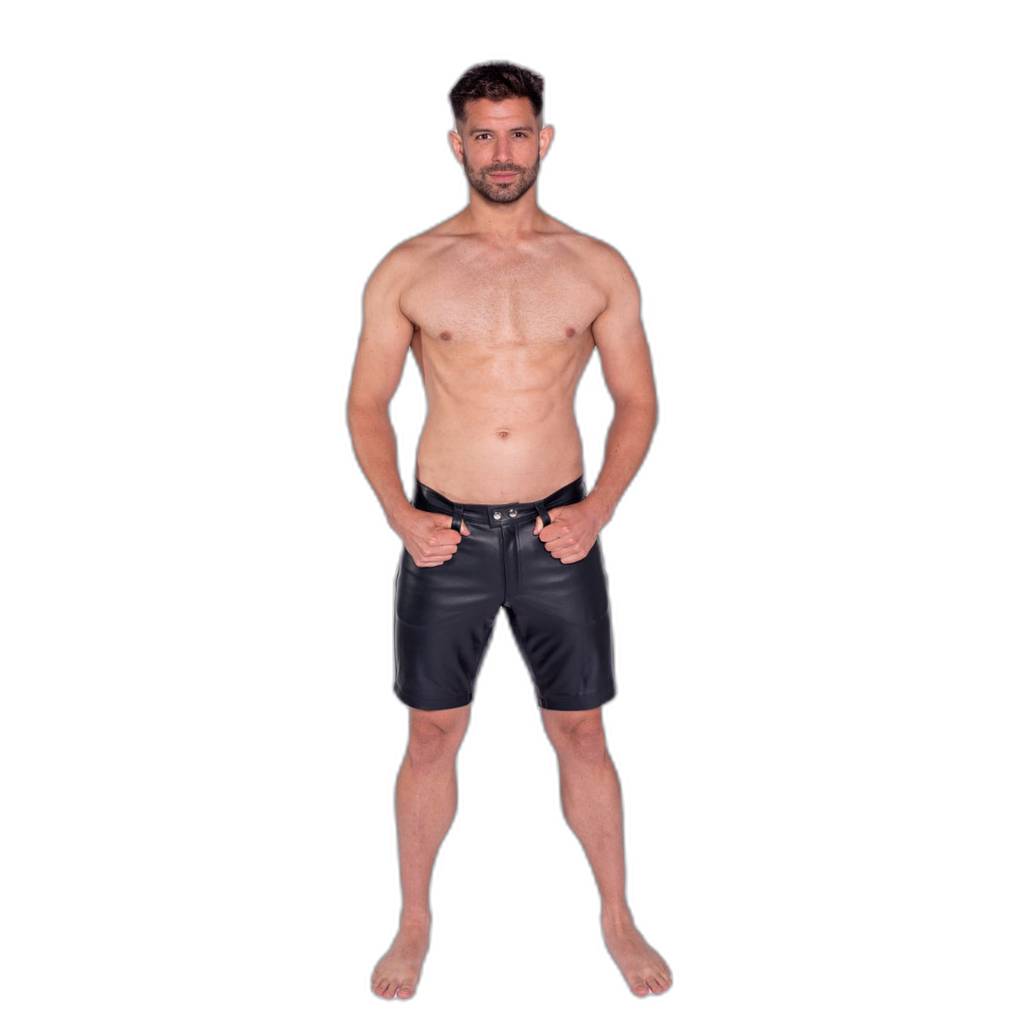 Prowler RED Leather Black Stripe Shorts Black