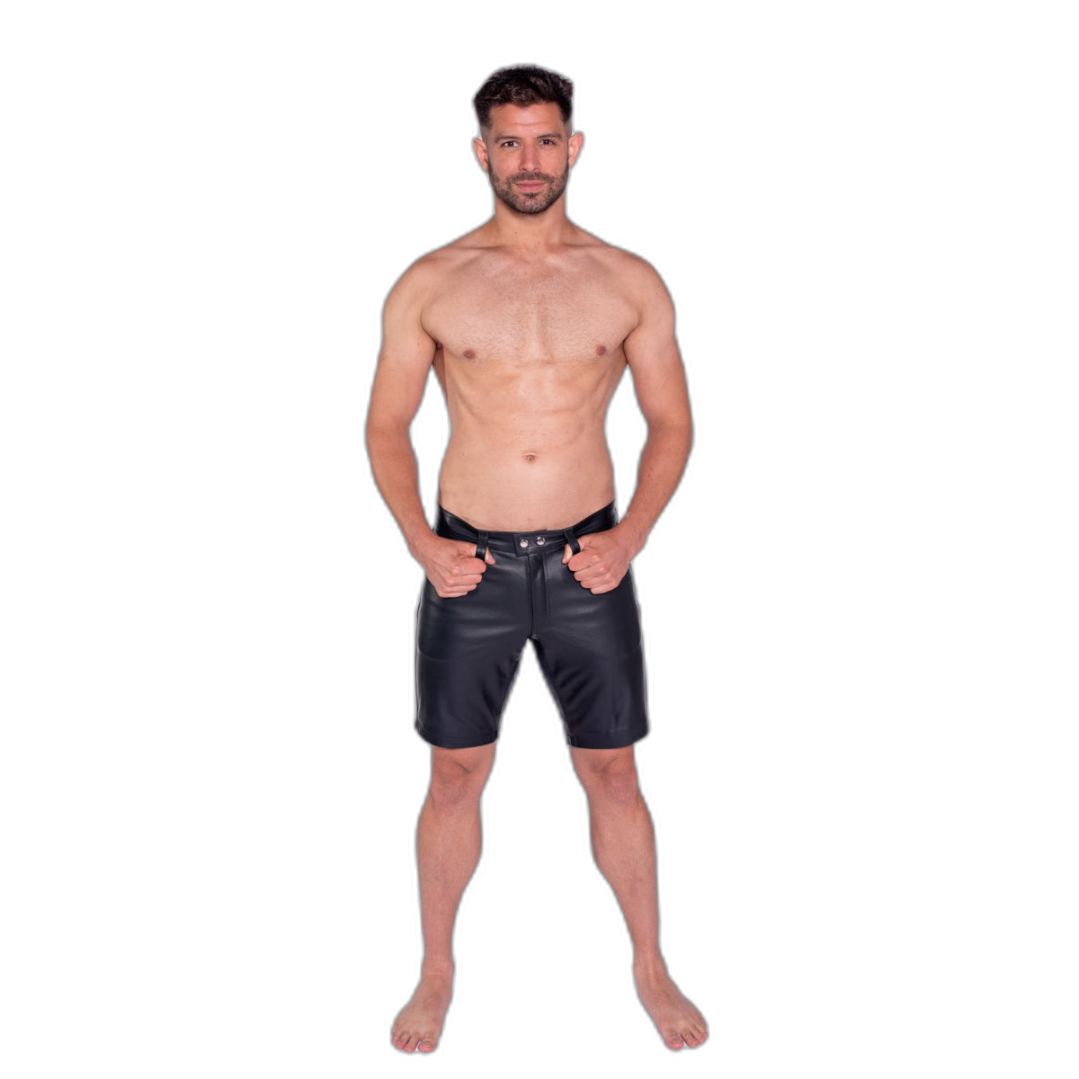 Prowler RED Leather Black Stripe Shorts Black