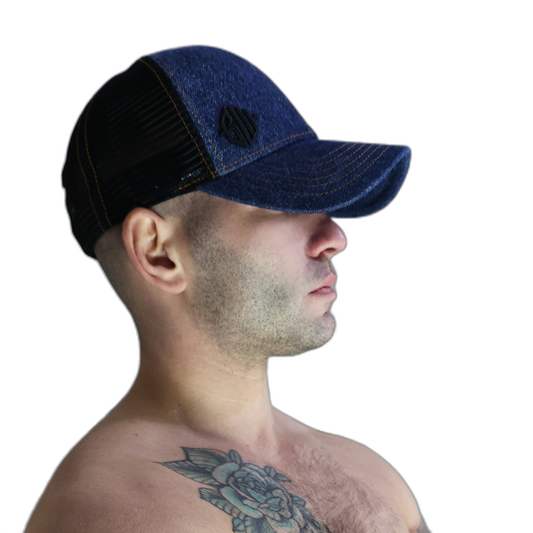 Breedwell Loaded Denim Trucker Baseball Cap Dark Stonewall Wash