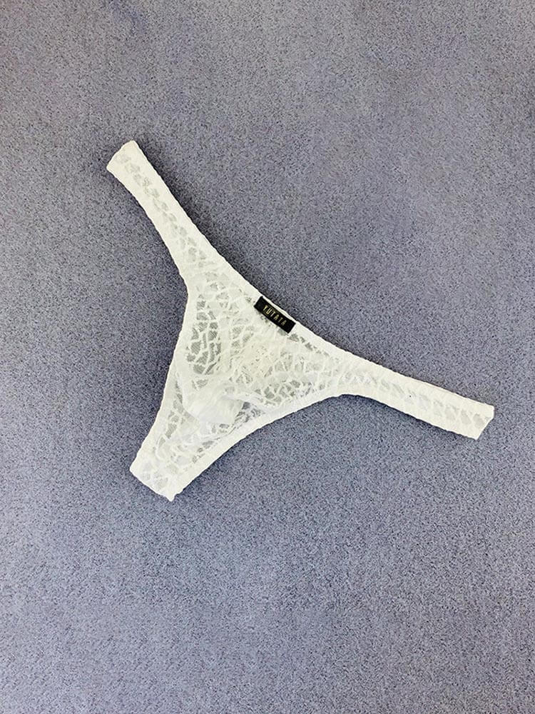 Men's Sexy Low-Rise Stretch Slim Fit Sheer Mesh Thong