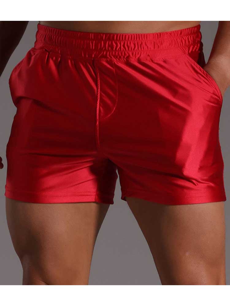 Men's Sexy Solid Color Satin Lounge Shorts