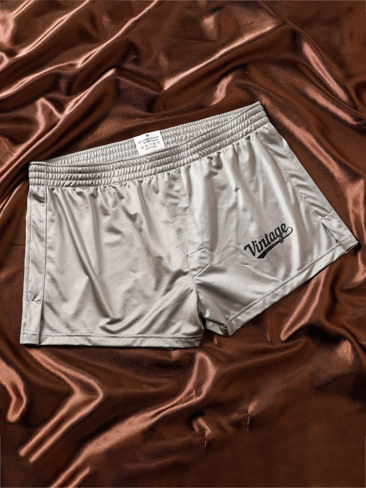 Men's Ice Silk Solid Color Home Boxer Briefs