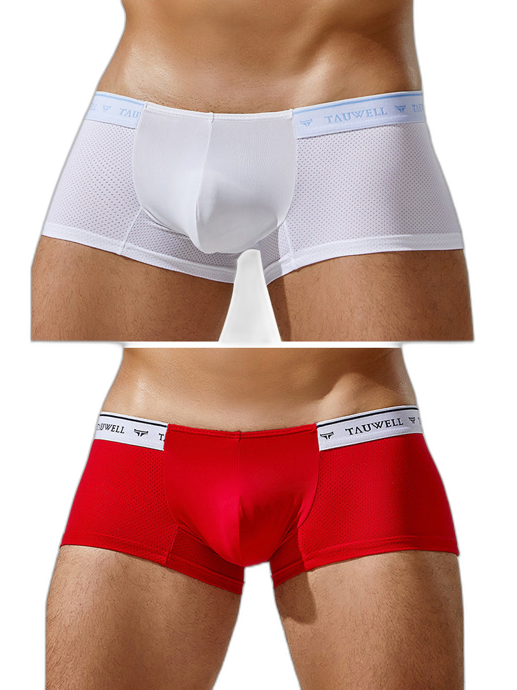 2 Pack Men's Sexy Comfortable Breathable Solid Color Trunks