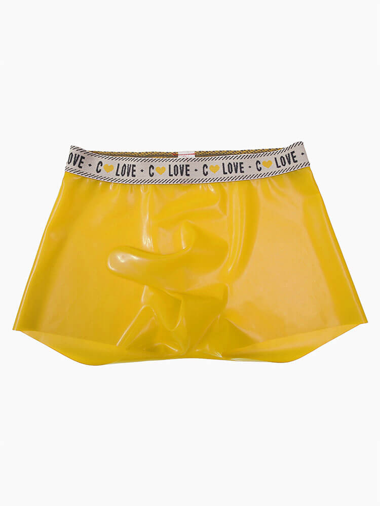 Men's Sexy Bullet-Separating Latex Boxer Briefs
