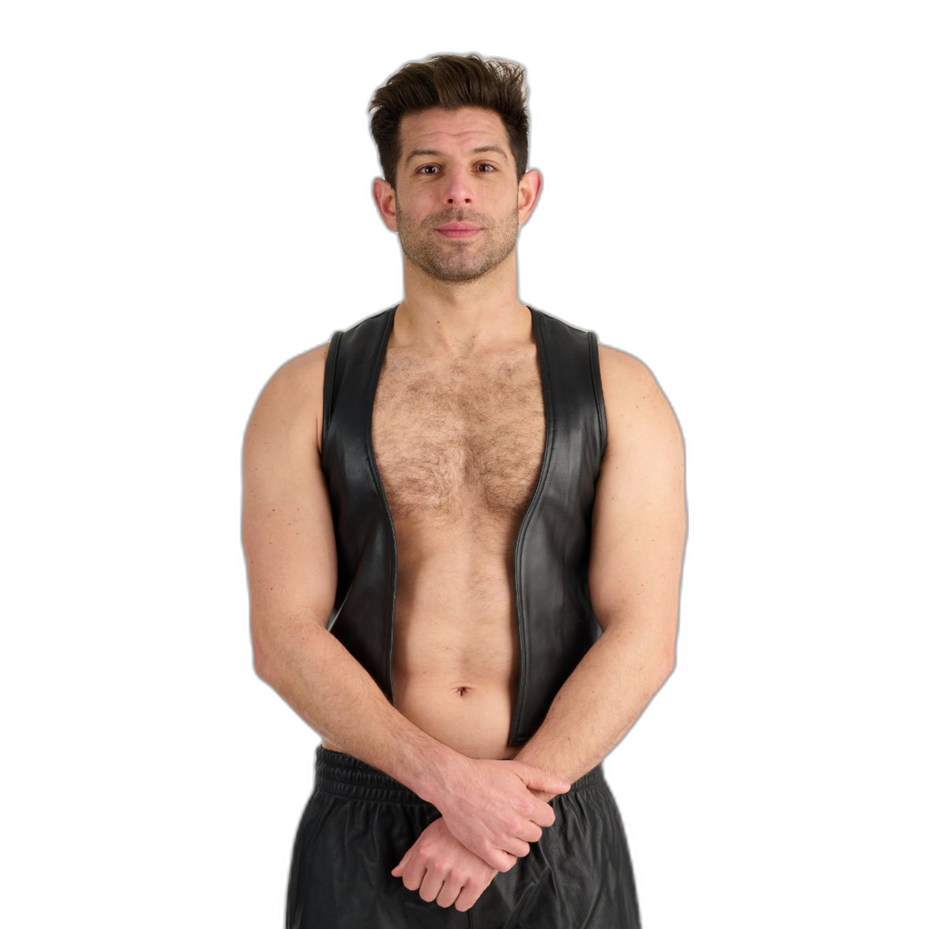 Prowler RED Leather Waistcoat Black Red