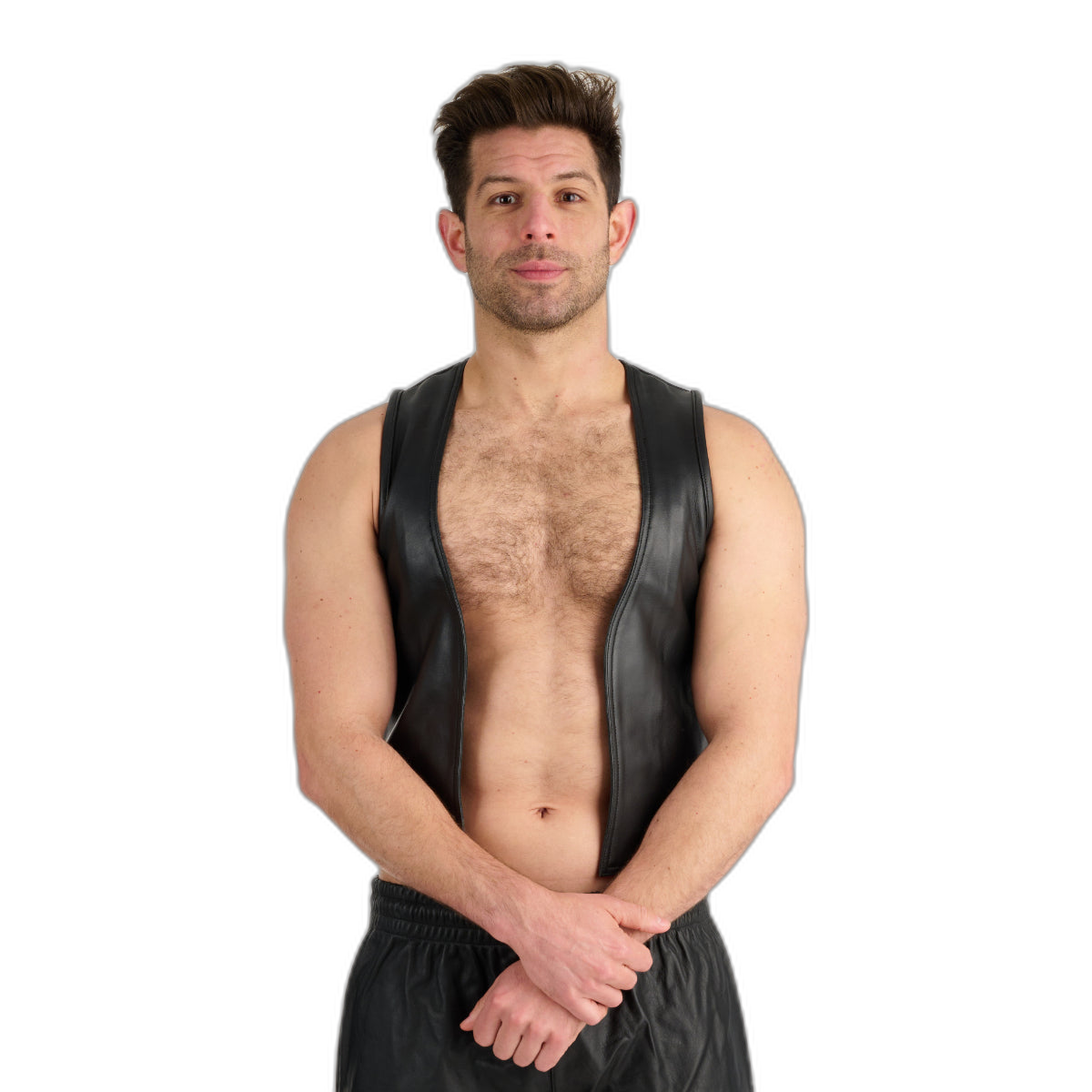 Prowler RED Leather Waistcoat Black Red