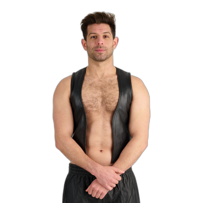 Prowler RED Leather Waistcoat Black Red