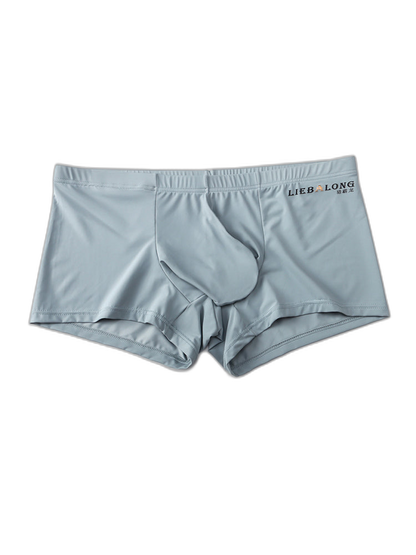 3 Pack Men's Breathable Ice Silk Double-Layered Big Pouch Sexy Boxer Briefs