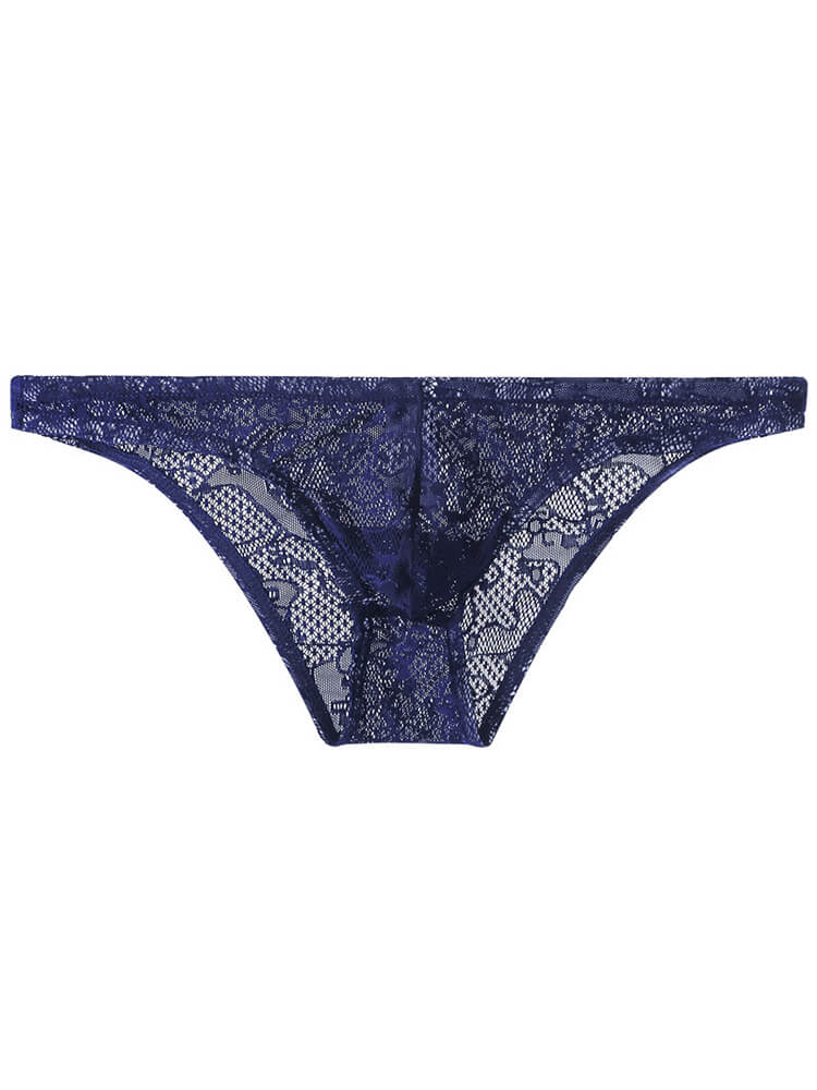 Men's Sexy Breathable Pouch Low-Rise Lace Briefs
