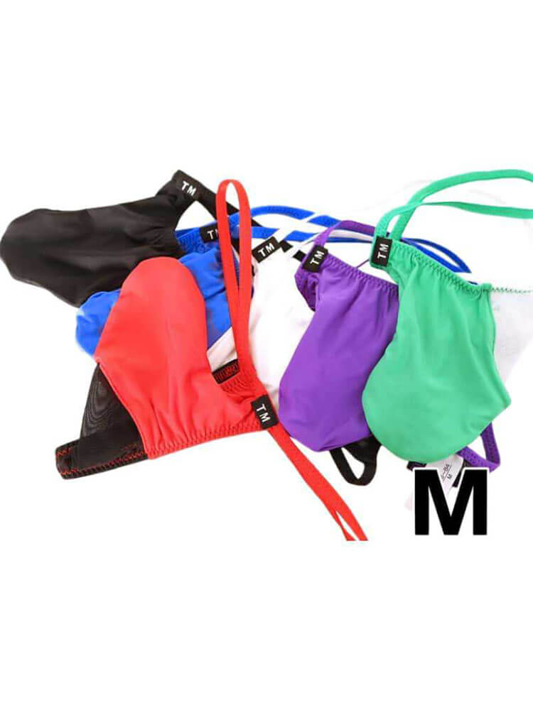 Men's Sexy Colorblock Mesh Thin Strap Thong