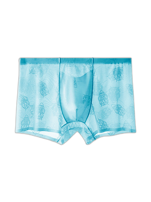 4 Pack Men's Ice Silk Antibacterial Mid-Rise Seamless Comfort Trunks