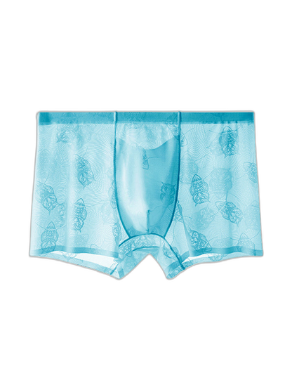 4 Pack Men's Ice Silk Antibacterial Mid-Rise Seamless Comfort Trunks