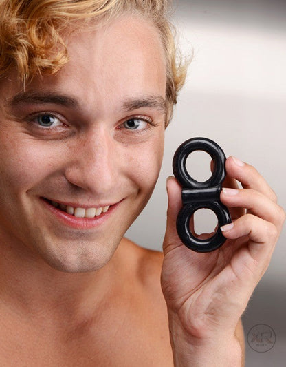 Vibrating Double Cock and Ball Ring