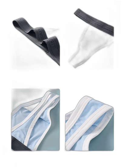 3 Pack Men's Contoured Pouch Ice Silk Thong