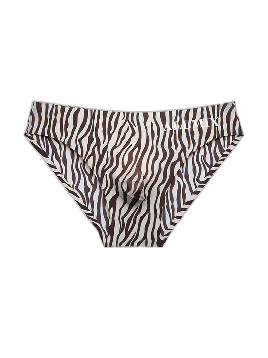 3 Pack ALLMIX Men's 3D Pouch Sexy Leopard Print Ice Silk Briefs