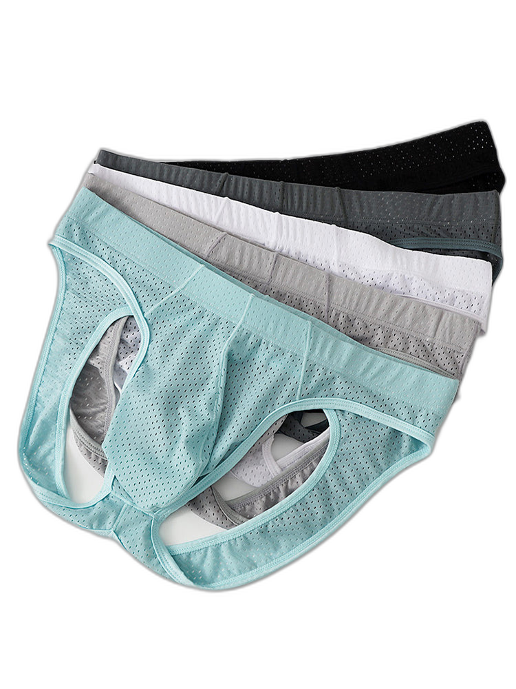 3 Pack Men's Sexy Mesh Transparent Big Pouch Jockstrap