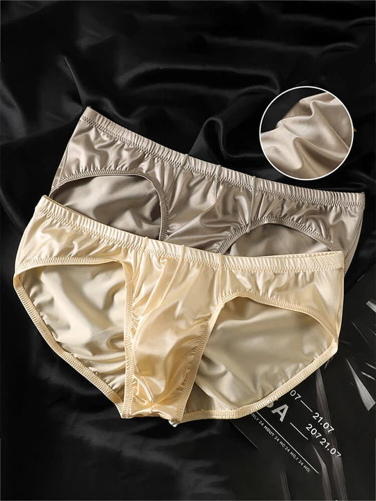 Men's Low-Rise Satin Cooling Ice Silk Briefs