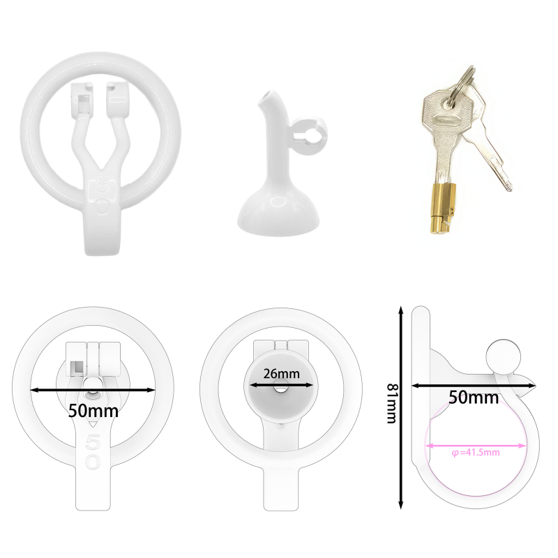Inverted Male Chastity Cage with Optimized Extended Urethral Tube