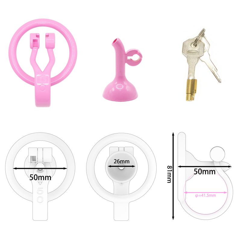 Inverted Male Chastity Cage with Optimized Extended Urethral Tube