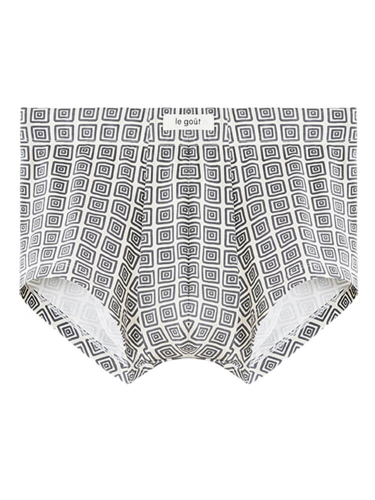 Men's Square-Print Soft And Breathable Cotton Briefs