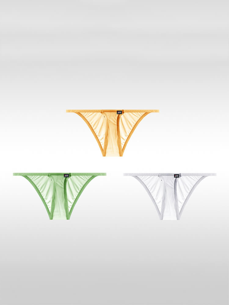 Men's Low-Rise Sexy Ultra-Thin Sheer Ice-Silk Briefs
