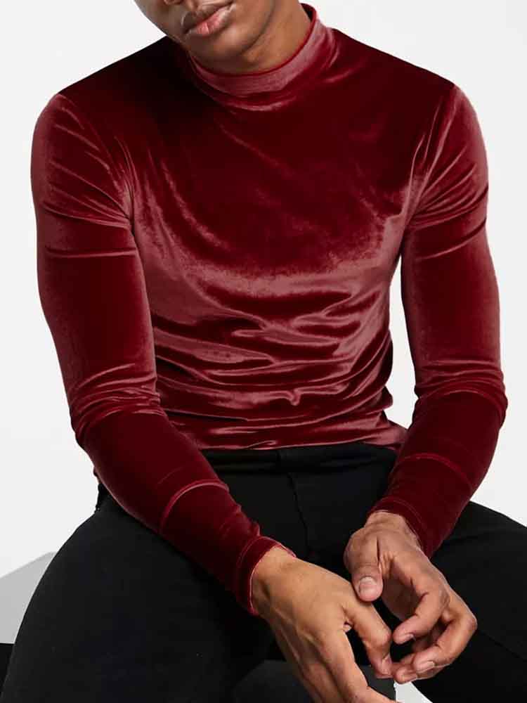 Men's Long Sleeve Turtleneck Thermal Bottom Top