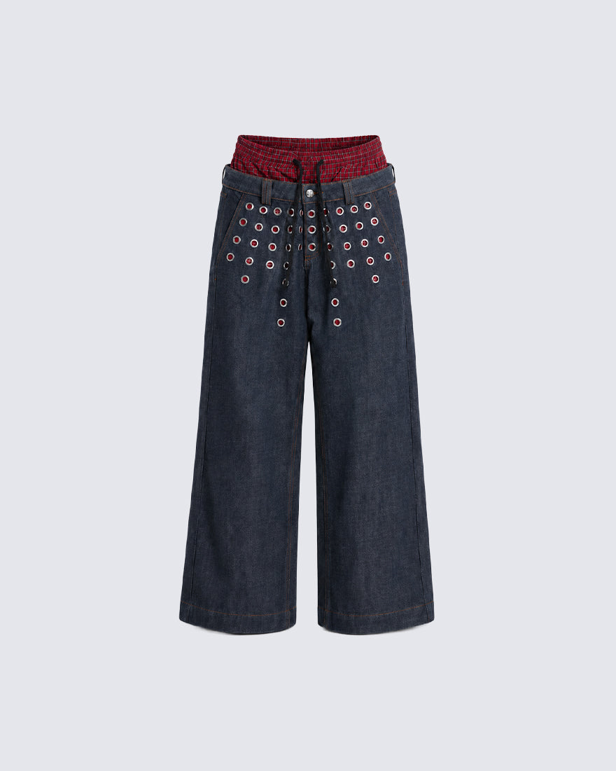 KIIKIO Punk Layered Jeans