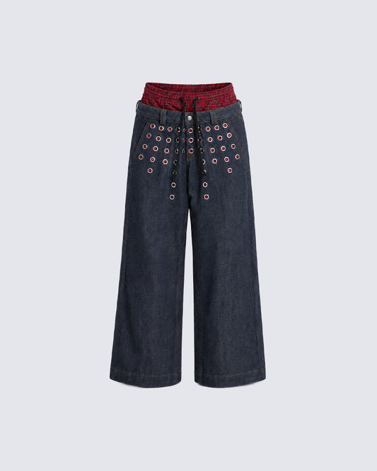 KIIKIO Punk Layered Jeans