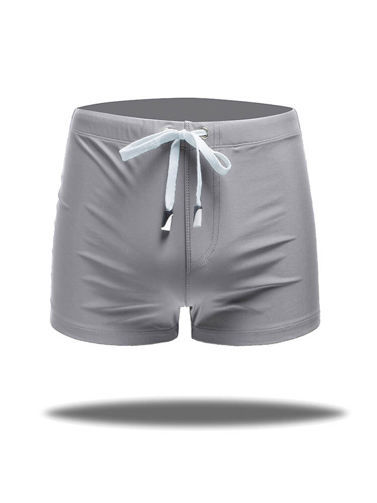 Men's Fashion Solid Color Quick-Dry Swim Trunks
