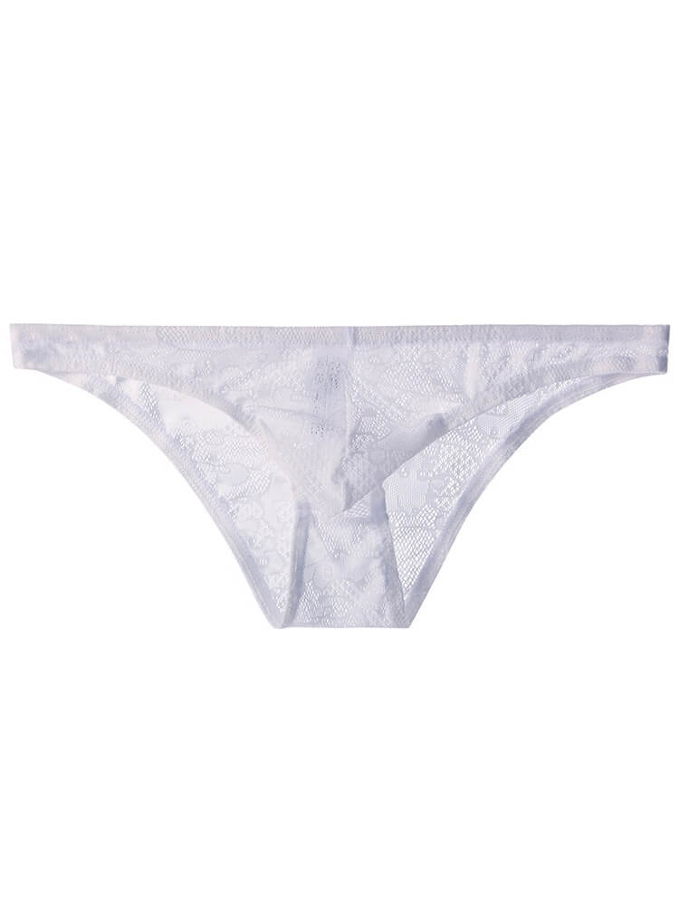 Men's Sexy Breathable Pouch Low-Rise Lace Briefs