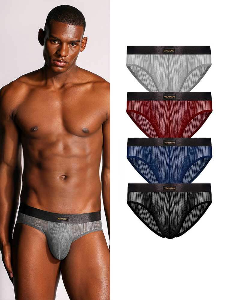 Men's Low-Rise Sexy Sheer Lace Breathable Briefs