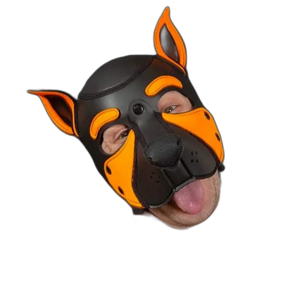 Mr S Leather NEOPRENE FRISKY Puppy Hood | Orange