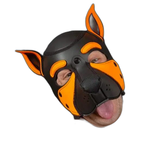 Mr S Leather NEOPRENE FRISKY Puppy Hood | Orange