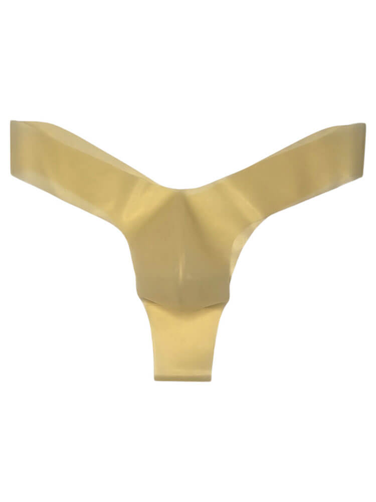 Men's Semi-Transparent Seamless V-Cut Latex Thong